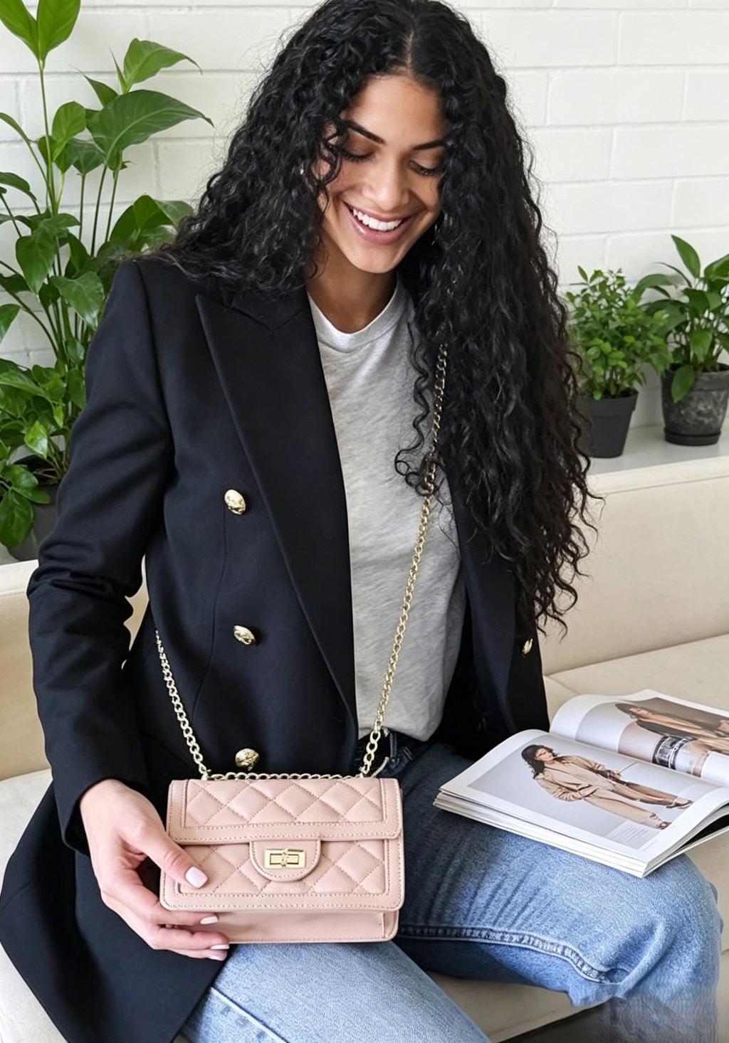 Small Quilted Crossbody Bag, Trendy Designer Mini Shoulder Bag, Phone Wallet Purse for Women