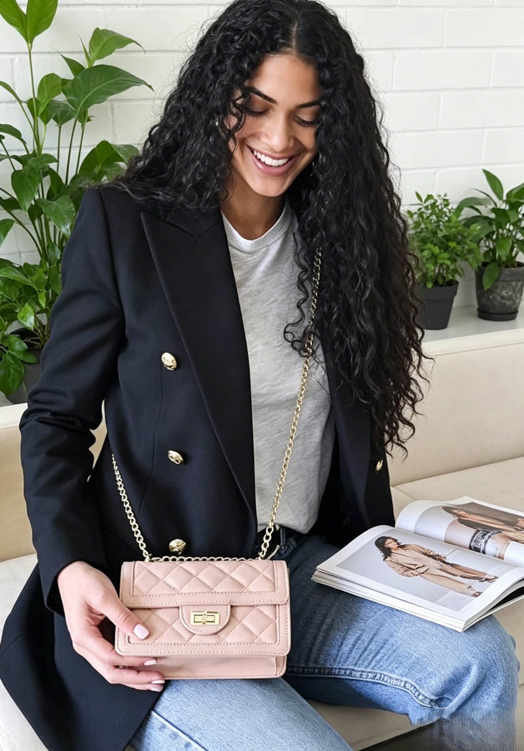 Small Quilted Crossbody Bag, Trendy Designer Mini Shoulder Bag, Phone Wallet Purse for Women