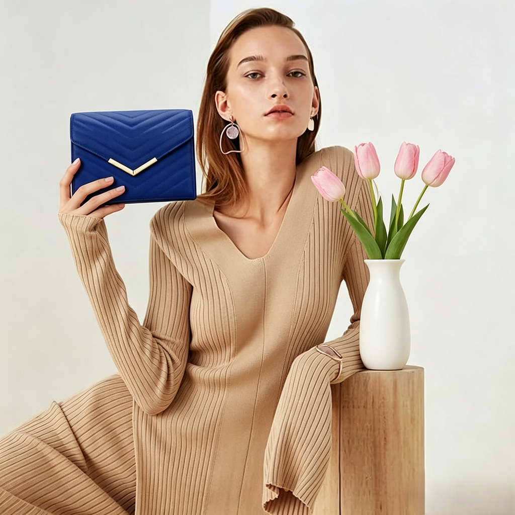 Women Formal Vegan Leather Evening Envelope Clutch Purses and Cross Body Bags for Party Wedding Prom Bridal