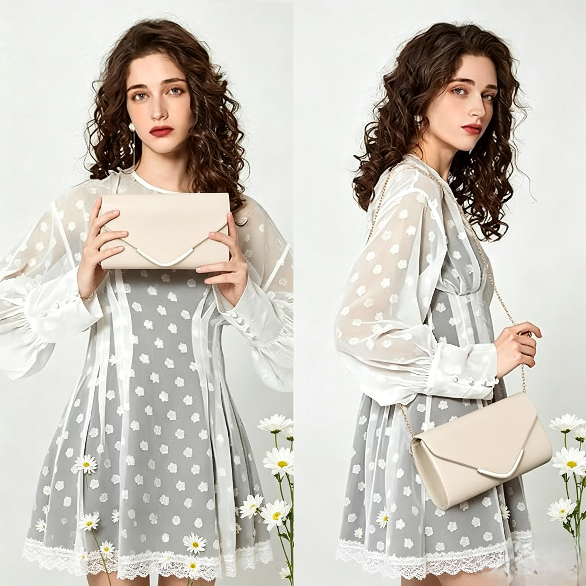 Cross Body Bags for Women, Trendy Vegan Leather Envelope Evening Bags w/Chain, Wedding Cocktail Party Formal Handbags