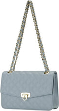 Quilted Crossbody Bag for Women, Vegan Leather Small Shoulder Purse with Chain Strap,Medium Clutch Handbag