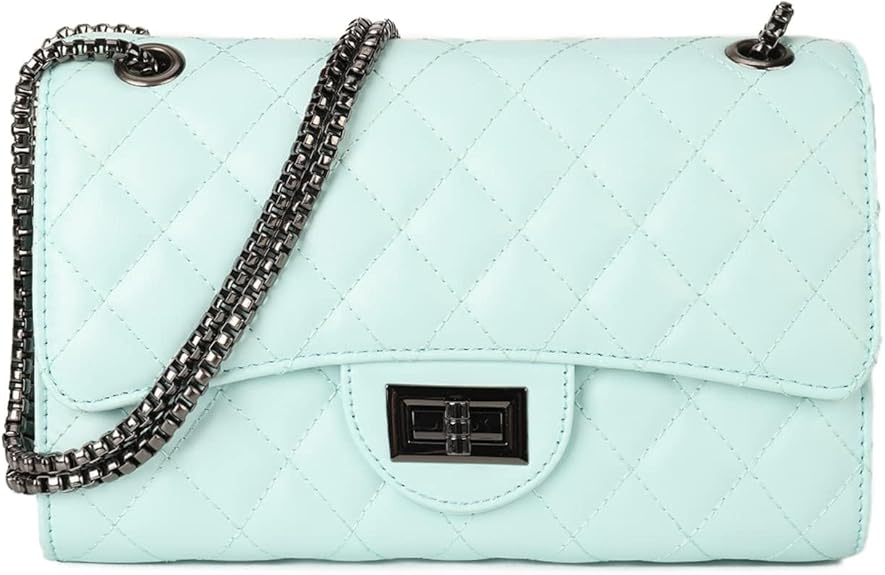 Quilted Crossbody Purse for Women Trendy Ladies Shoulder Bag with Chain Designer Purses