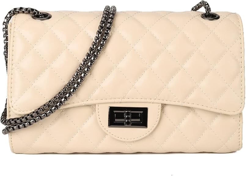 Quilted Crossbody Purse for Women Trendy Ladies Shoulder Bag with Chain Designer Purses