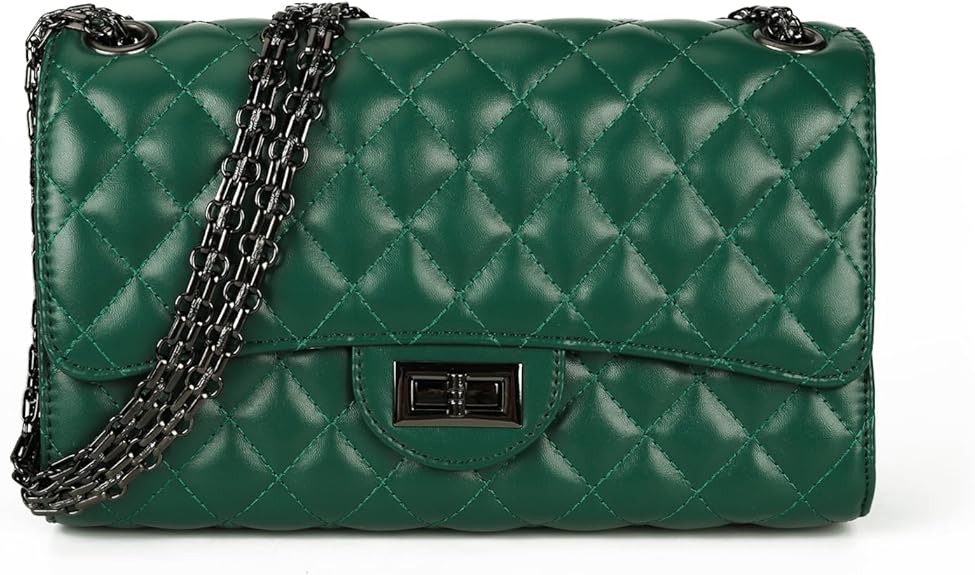 Quilted Crossbody Purse for Women Trendy Ladies Shoulder Bag with Chain Designer Purses