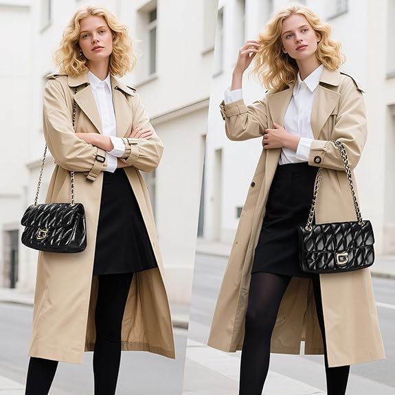 Purse for Women Trendy - Ladies Shoulder Bag Leather Satchel Handbag Designer Evening Clutch