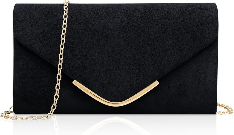 Cross Body Bags for Women, Trendy Vegan Leather Envelope Evening Bags w/Chain, Wedding Cocktail Party Formal Handbags