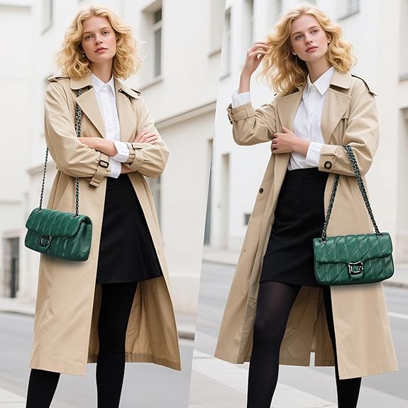 Purse for Women Trendy - Ladies Shoulder Bag Leather Satchel Handbag Designer Evening Clutch