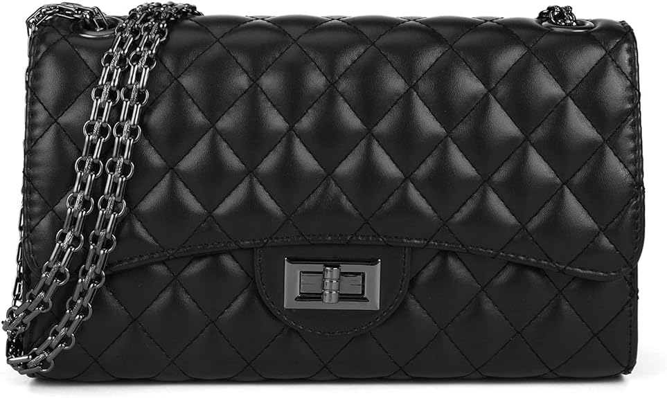 Quilted Crossbody Purse for Women Trendy Ladies Shoulder Bag with Chain Designer Purses
